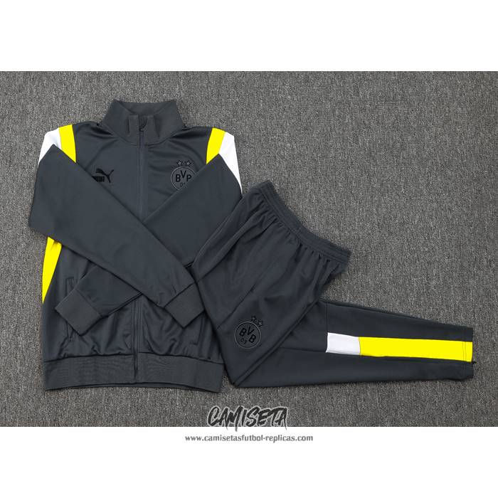 Chandal de Chaqueta del Borussia Dortmund 2023-2024 Gris